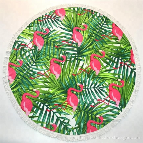 Beautiful Printed Large Flamingo Round Beach Towel